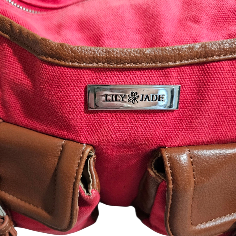 Lily Jade Canvas&Leather DiaperBag Crossbody Purse - Picture 2 of 15